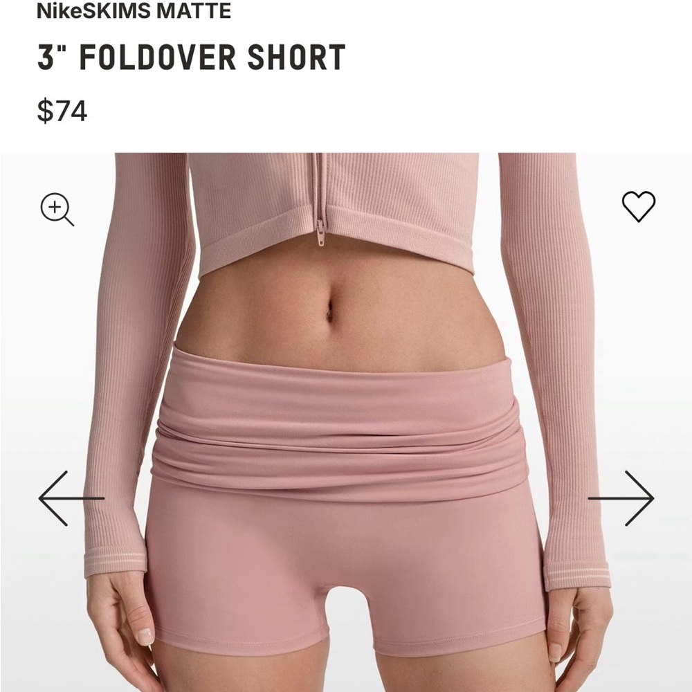 Nike Women's Soft Pink Foldover Bike Shorts